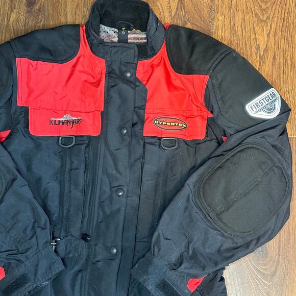First Gear Kilimanjaro Black Red Hypertex Motorcycle Riding Jacket Women's Large - Picture 2 of 11